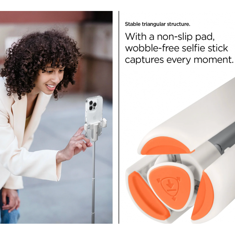 Spigen SGP Velo MAGSAFE AUTO-OPEN ΑΣΥΡΜΑΤΟ Selfie Stick Bluetooth Remote ΤΡΙΠΟΔΑΣ 360 - S541W - DUNE ΜΠΕΖ - AMP09337